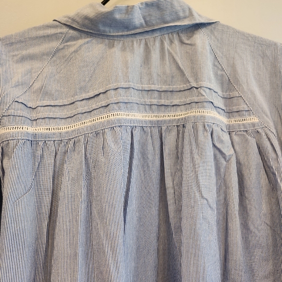 La Cera NWT Chambray Button Up Nightgown Comfort Wear XL 100% Cotton - Picture 8 of 9